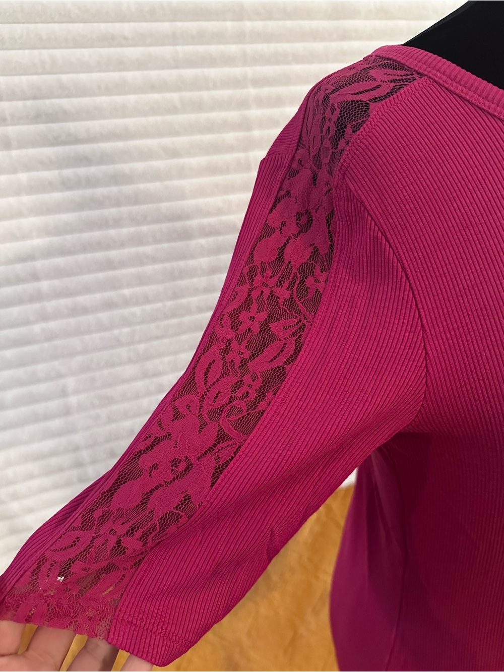 bebe Hot Pink Rhinestone Logo Ribbed Tank Top - Picture 3 of 3